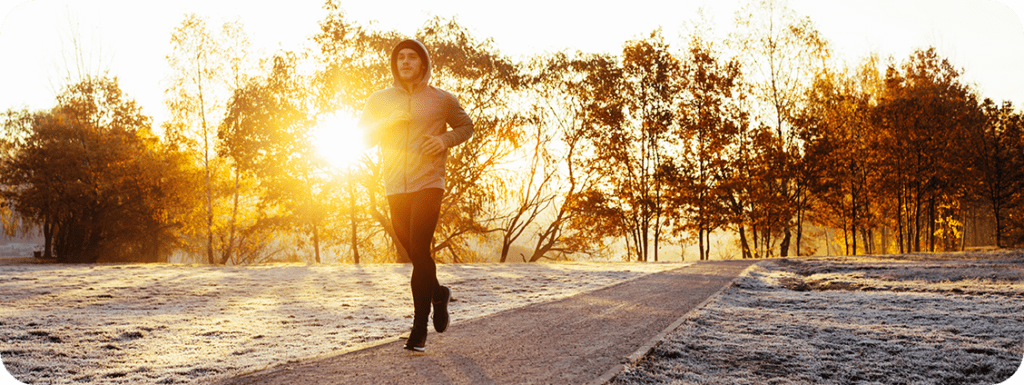 Person exercising outside