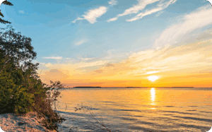 A Door County sunset over Green Bay