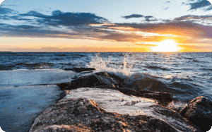 A sunset over Sister Bay in Door County