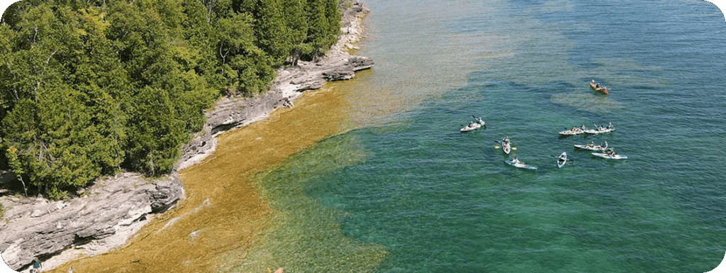 Kayakers on Lake Michigan