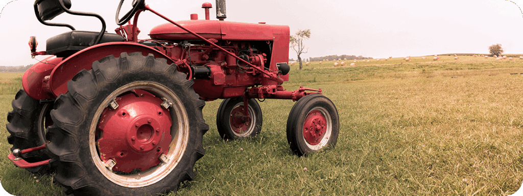 A tractor in a Door county field