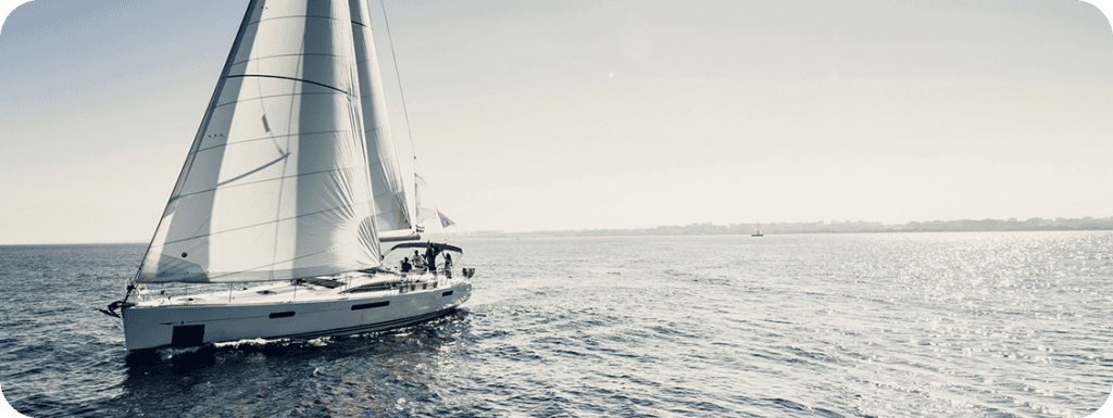 A sailboat on open water