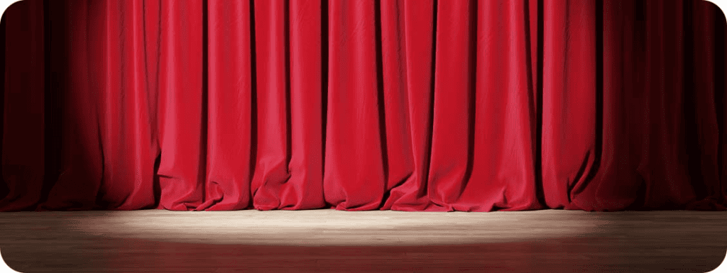 A red stage curtain